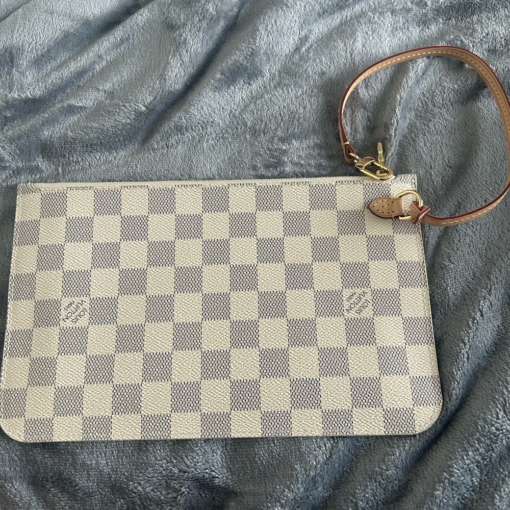Damier Azur wristlet pouch